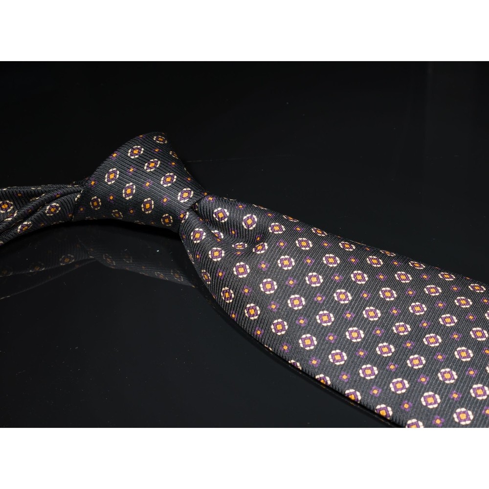 Polo Ralph Lauren Black Purple Neat 100% Silk Men's Designer Tie USA